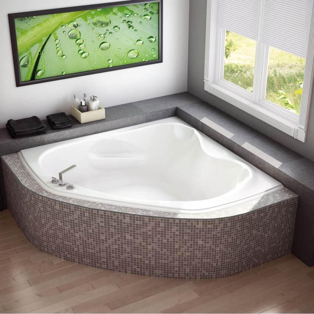 Murmur 6060 Acrylic Corner Center Drain Bathtub in White