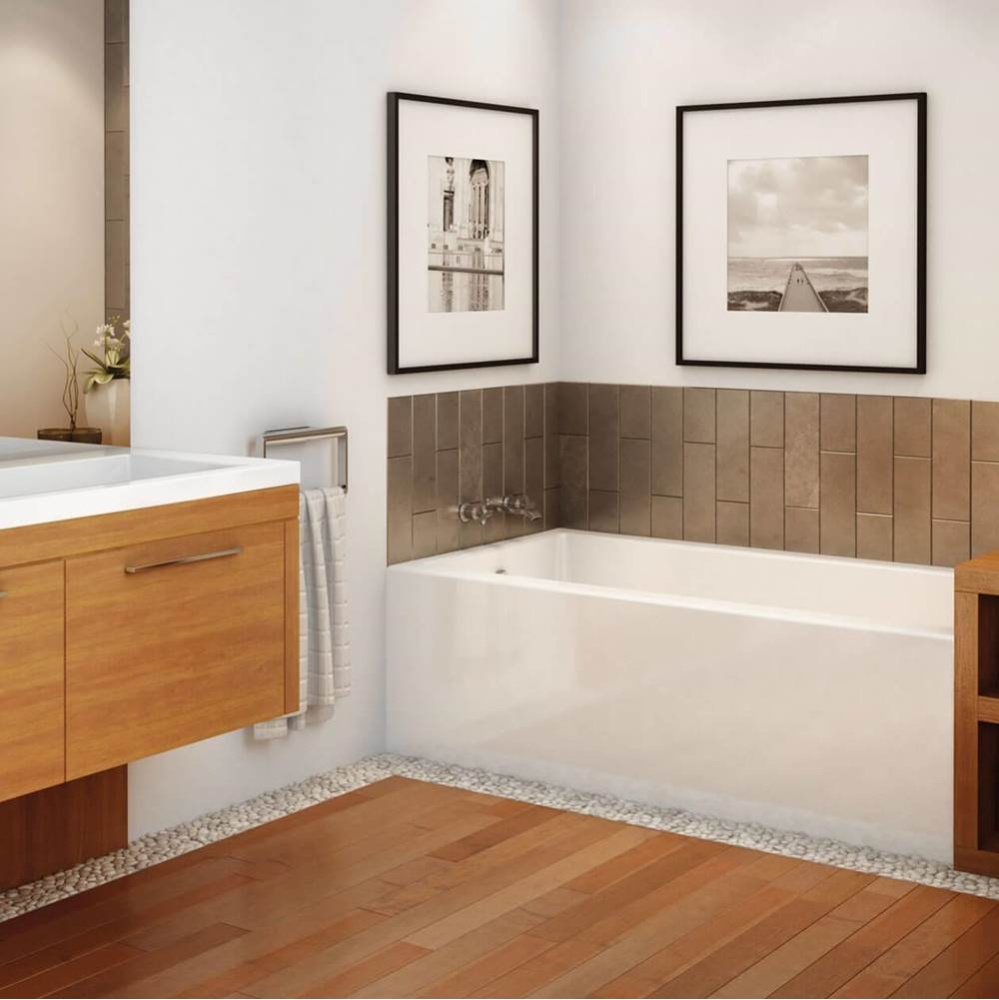 Rubix 6632 Acrylic Alcove Left-Hand Drain Bathtub in White