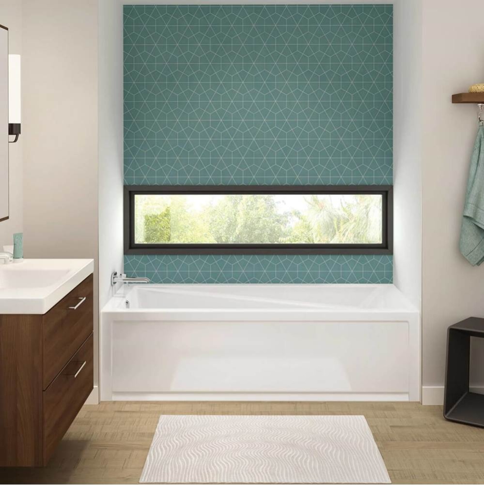 Exhibit IFS 71.875 in. x 36 in. Alcove Bathtub with Whirlpool System Left Drain in White