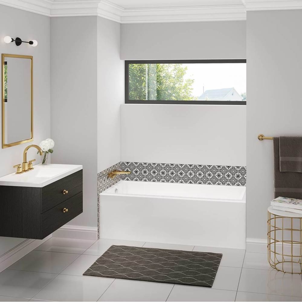 Bosca 6030 IFS AFR Acrylic Alcove Right-Hand Drain Bathtub in White