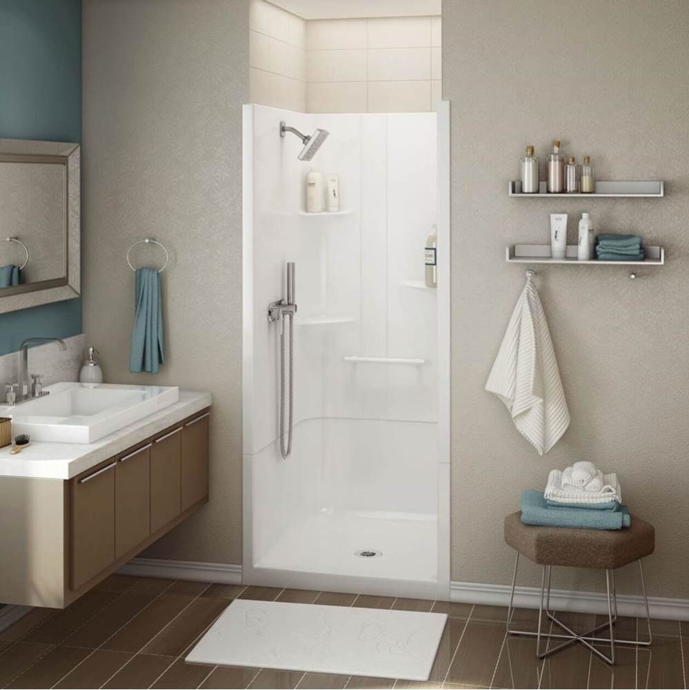 ALLIA SH-3636 Acrylic Alcove Center Drain Two-Piece Shower in White