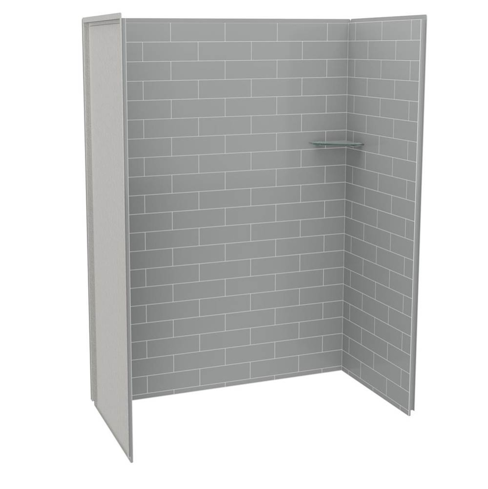 Utile 6032 Composite Direct-to-Stud Three-Piece Alcove Shower Wall Kit in Metro Ash Grey