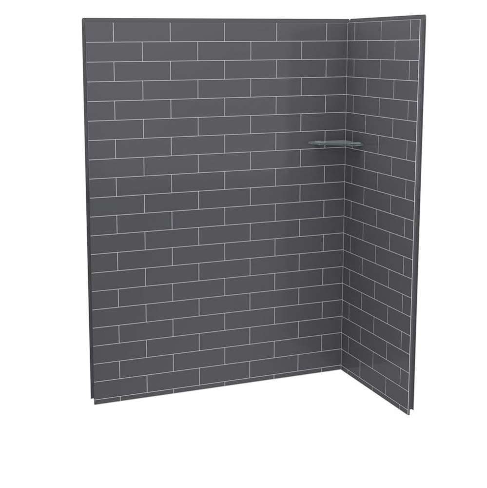 Utile 6032 Composite Direct-to-Stud Two-Piece Corner Shower Wall Kit in Metro Thunder Grey