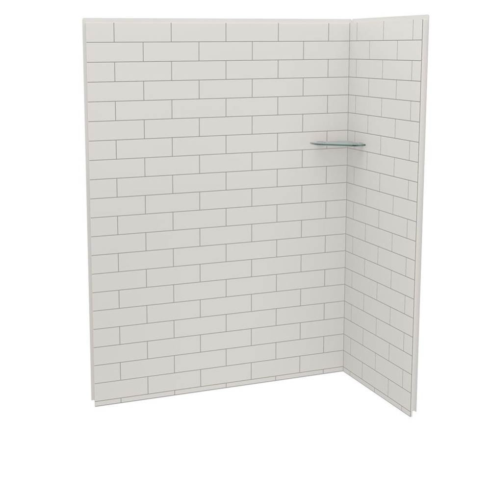 Utile 6032 Composite Direct-to-Stud Two-Piece Corner Shower Wall Kit in Metro Soft Grey