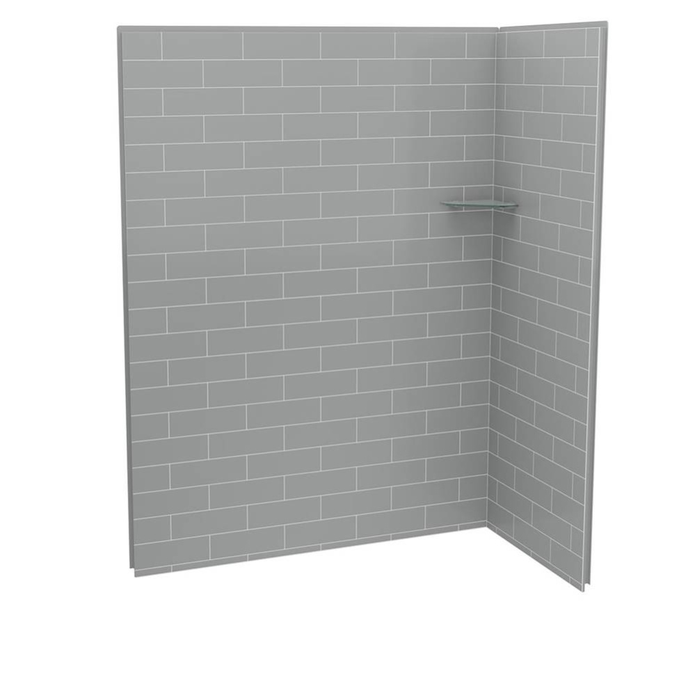 Utile 6032 Composite Direct-to-Stud Two-Piece Corner Shower Wall Kit in Metro Ash Grey