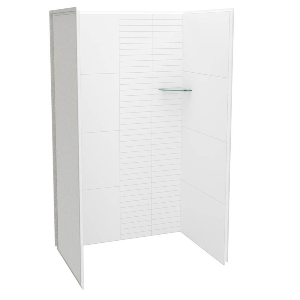Utile 4832 Composite Direct-to-Stud Three-Piece Alcove Shower Wall Kit in Erosion Bora White