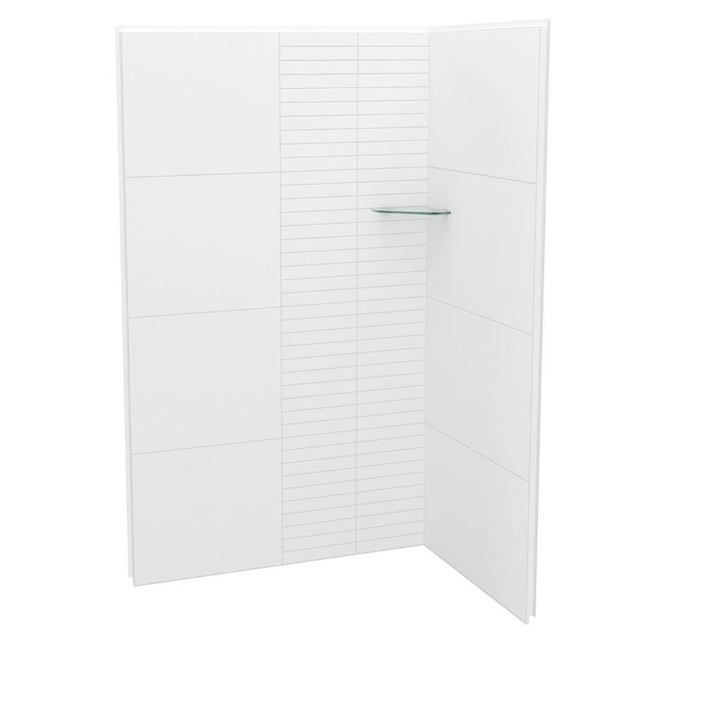 Utile 4832 Composite Direct-to-Stud Two-Piece Corner Shower Wall Kit in Erosion Bora White