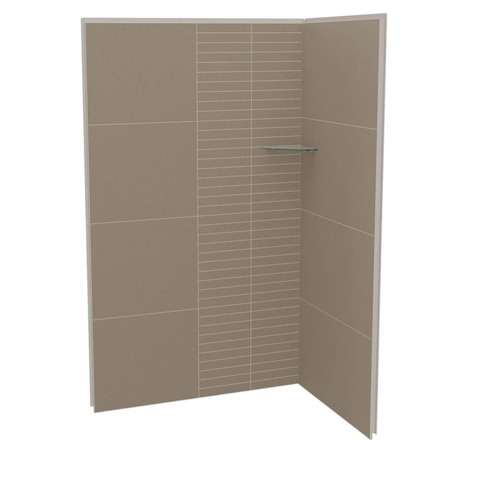 Utile 4836 Composite Direct-to-Stud Two-Piece Corner Shower Wall Kit in Erosion Taupe
