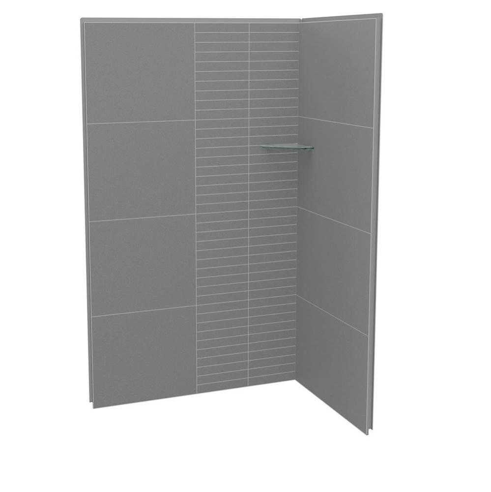 Utile 4836 Composite Direct-to-Stud Two-Piece Corner Shower Wall Kit in Erosion Pebble Grey