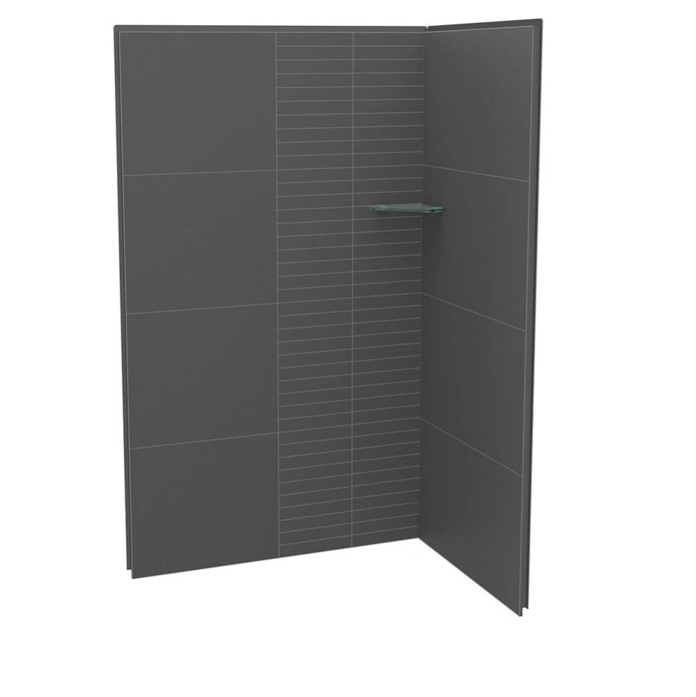 Utile 4836 Composite Direct-to-Stud Two-Piece Corner Shower Wall Kit in Erosion Charcoal