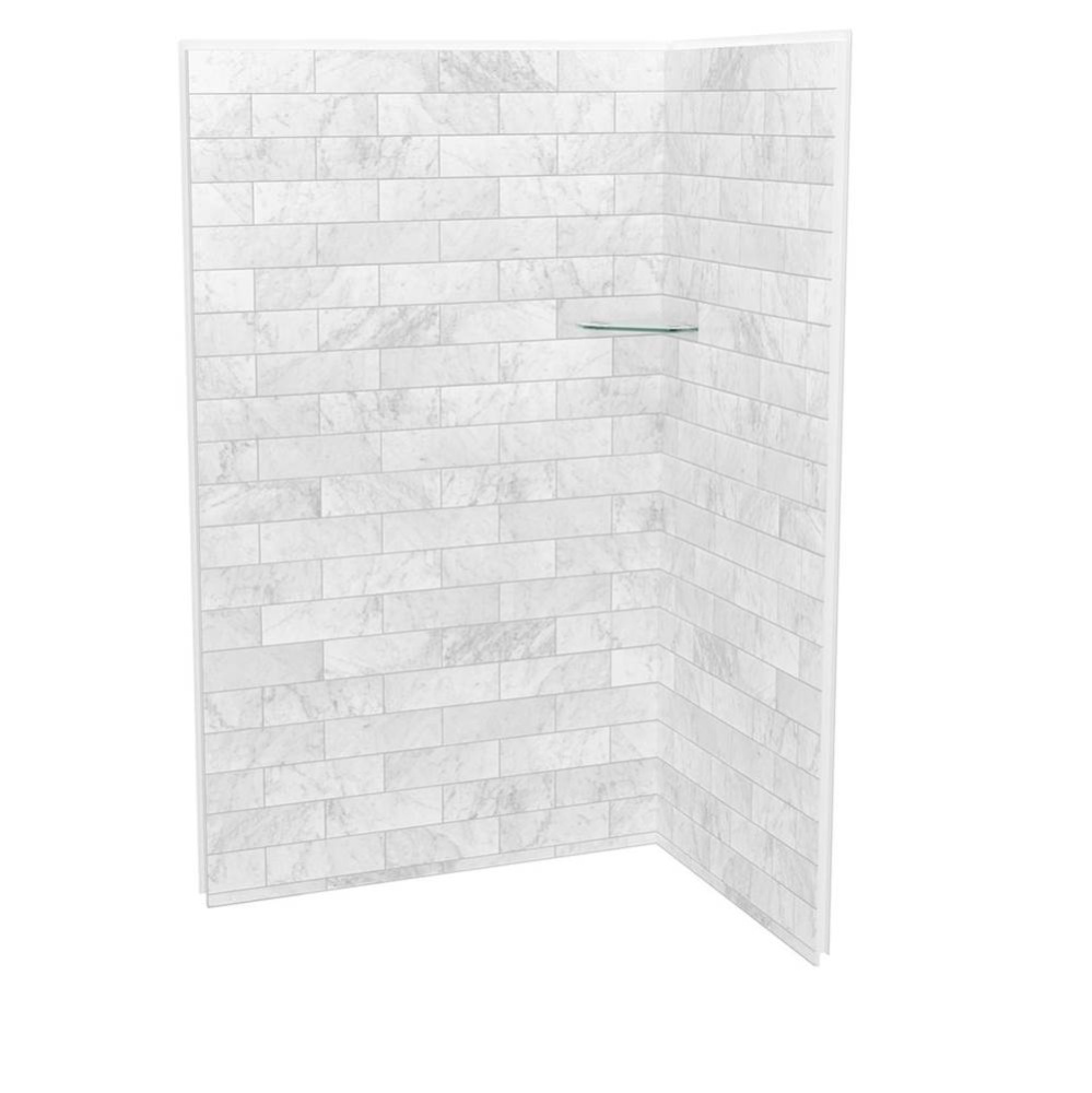 Utile 4836 Composite Direct-to-Stud Two-Piece Corner Shower Wall Kit in Marble Carrara