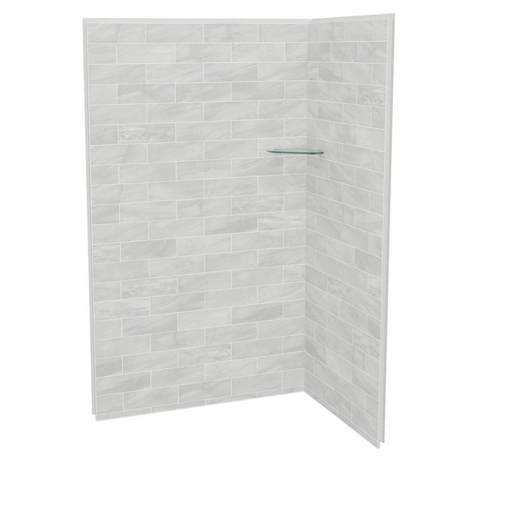 Utile 4836 Composite Direct-to-Stud Two-Piece Corner Shower Wall Kit in Organik Permafrost