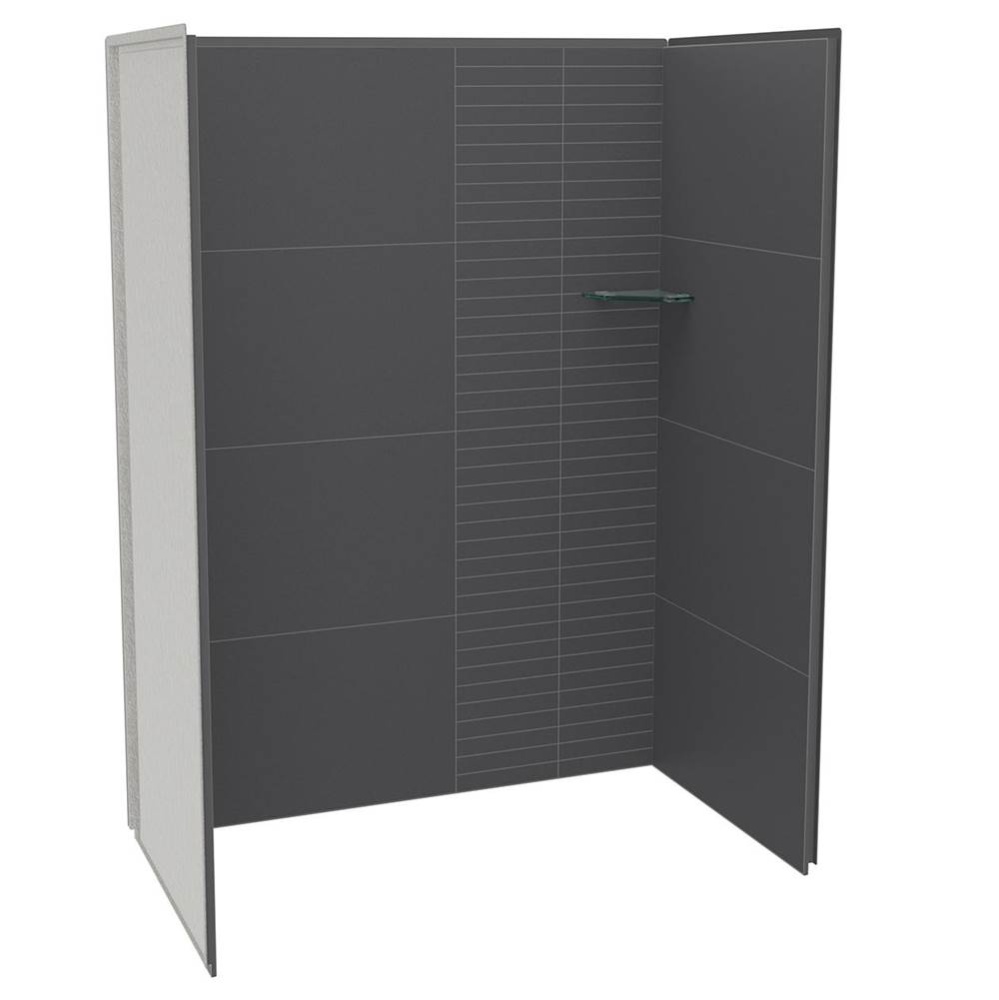 Utile 6032 Composite Direct-to-Stud Three-Piece Alcove Shower Wall Kit in Erosion Charcoal