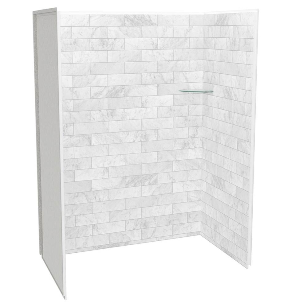 Utile 6032 Composite Direct-to-Stud Three-Piece Alcove Shower Wall Kit in Marble Carrara