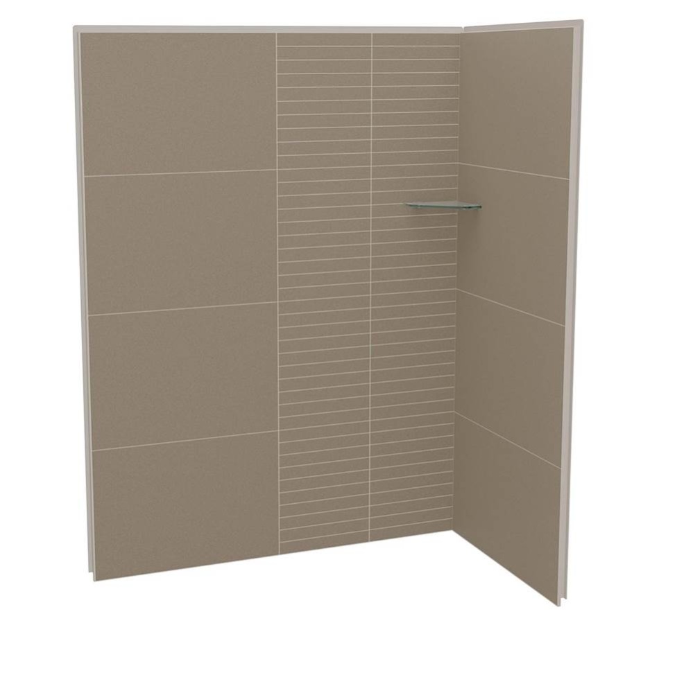 Utile 6032 Composite Direct-to-Stud Two-Piece Corner Shower Wall Kit in Erosion Taupe