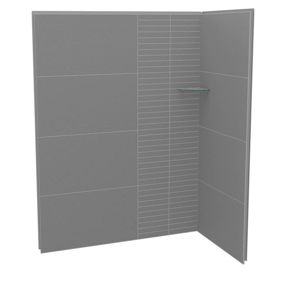 Utile 6032 Composite Direct-to-Stud Two-Piece Corner Shower Wall Kit in Erosion Pebble Grey