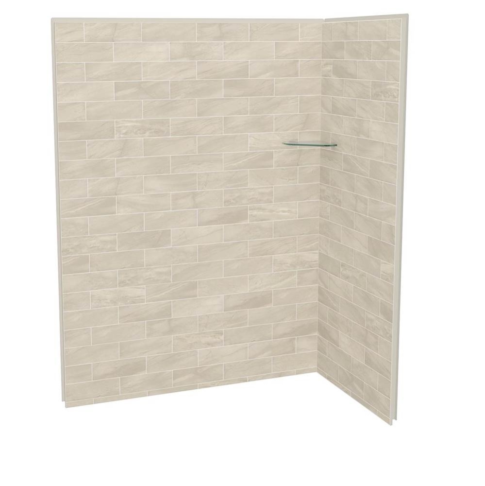 Utile 6032 Composite Direct-to-Stud Two-Piece Corner Shower Wall Kit in Organik Loam