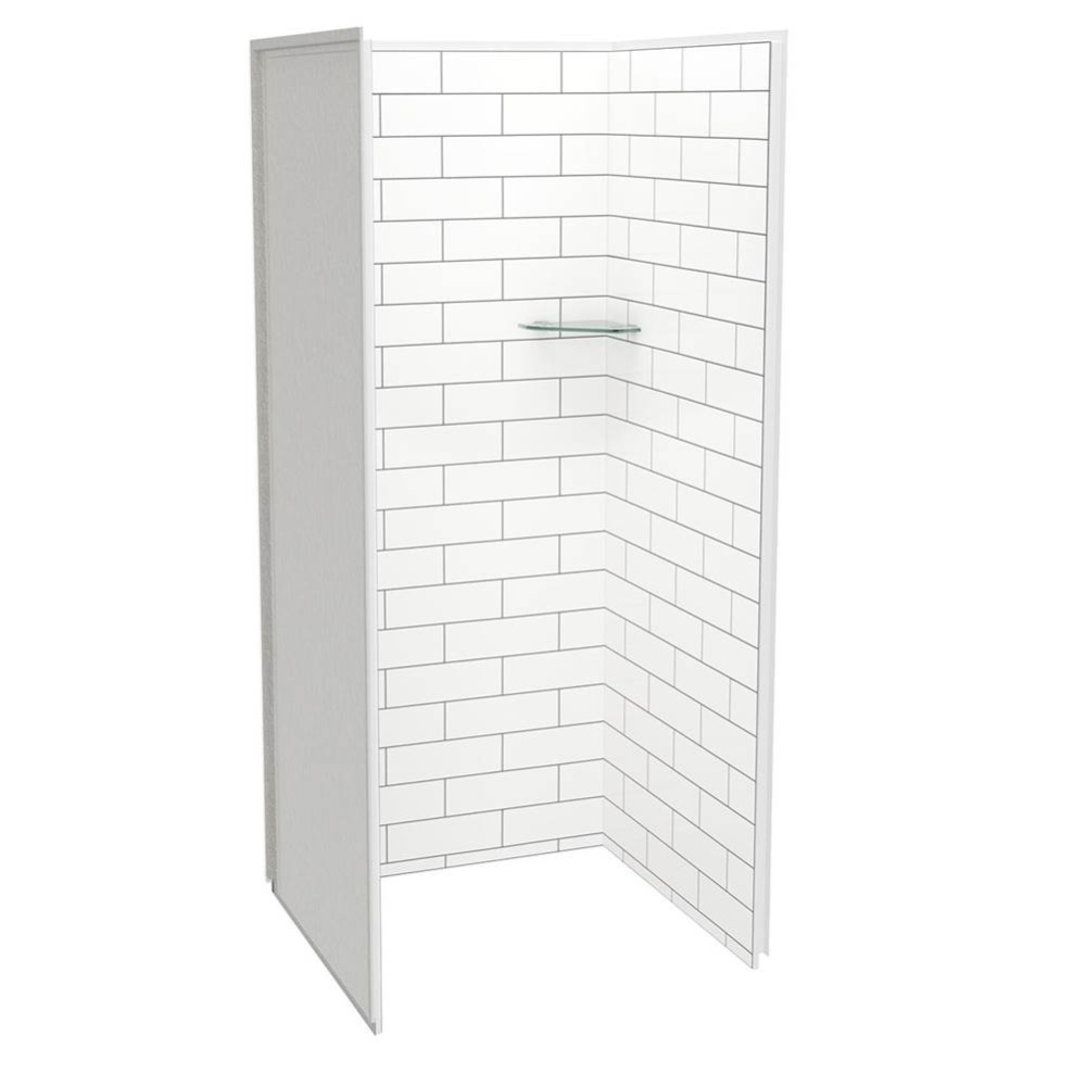 Utile 3636 Composite Direct-to-Stud Three-Piece Alcove Shower Wall Kit in Metro Tux
