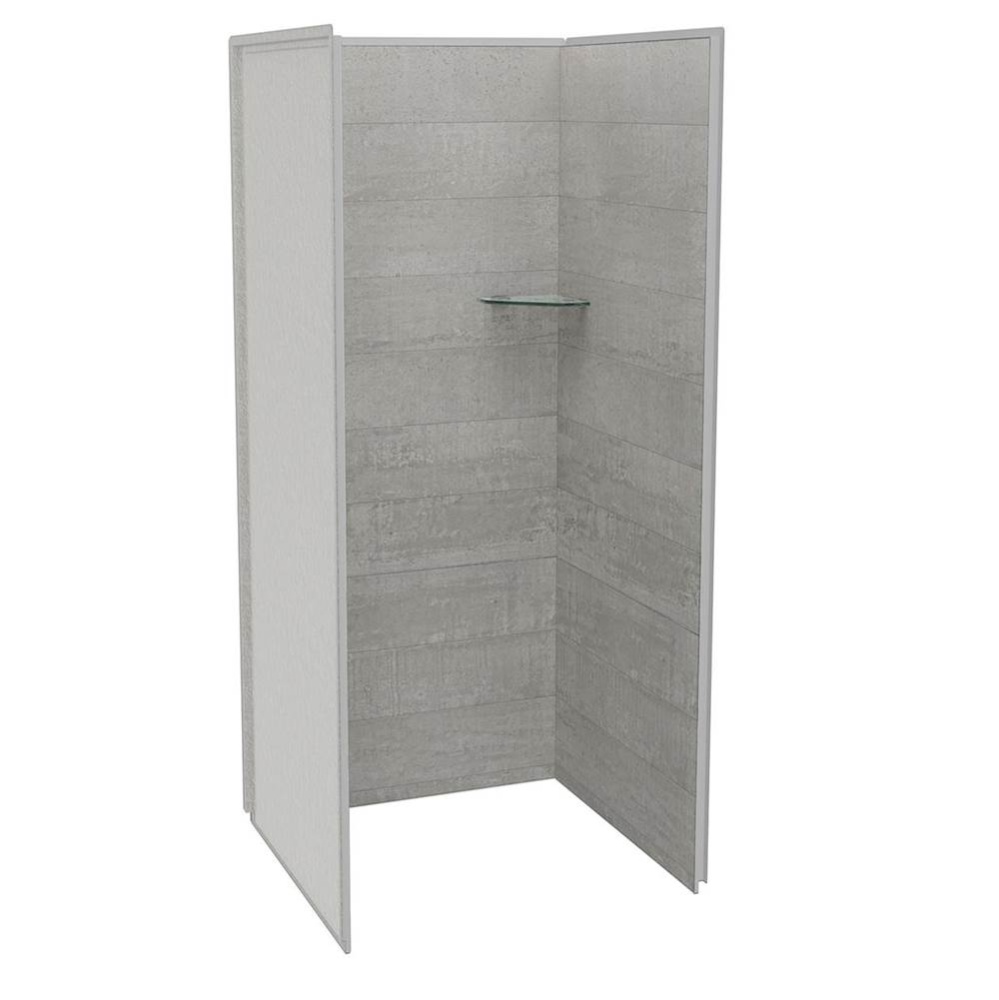 Utile 3636 Composite Direct-to-Stud Three-Piece Alcove Shower Wall Kit in Factory Rough Vapor