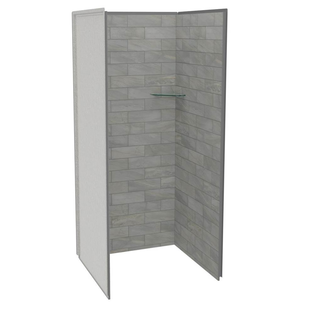 Utile 3636 Composite Direct-to-Stud Three-Piece Alcove Shower Wall Kit in Organik Clay
