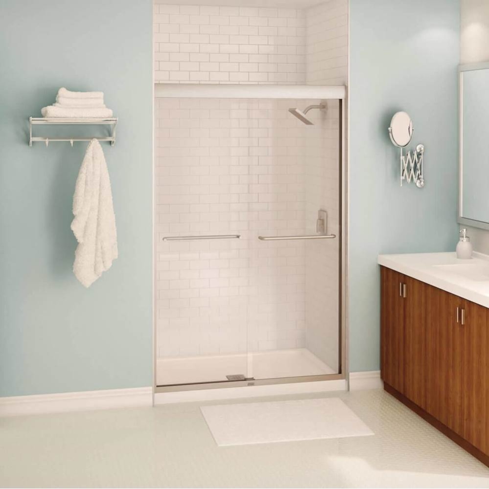Kameleon 43-47 x 71 in. 6 mm Bypass Shower Door for Alcove Installation with Clear glass in Brushe