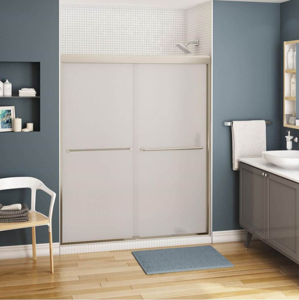 Kameleon 55-59 x 71 in. 6 mm Bypass Shower Door for Alcove Installation with Frosted glass in Brus