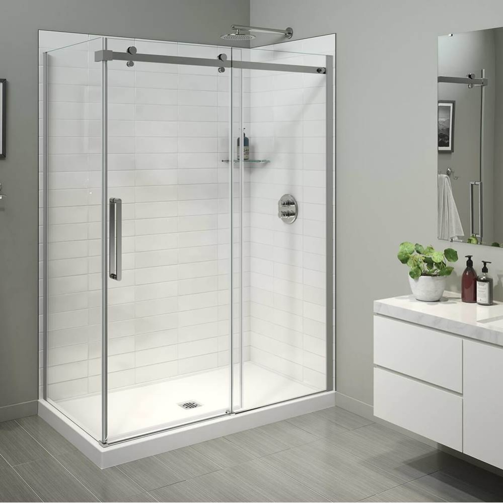 Halo Pro 60 x 32 x 78 3/4 in. 8mm Sliding Shower Door for Corner Installation with Clear glass in