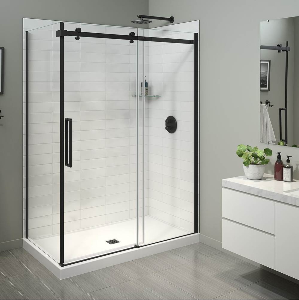 Halo Pro 60 x 32 x 78 3/4 in. 8mm Sliding Shower Door for Corner Installation with Clear glass in