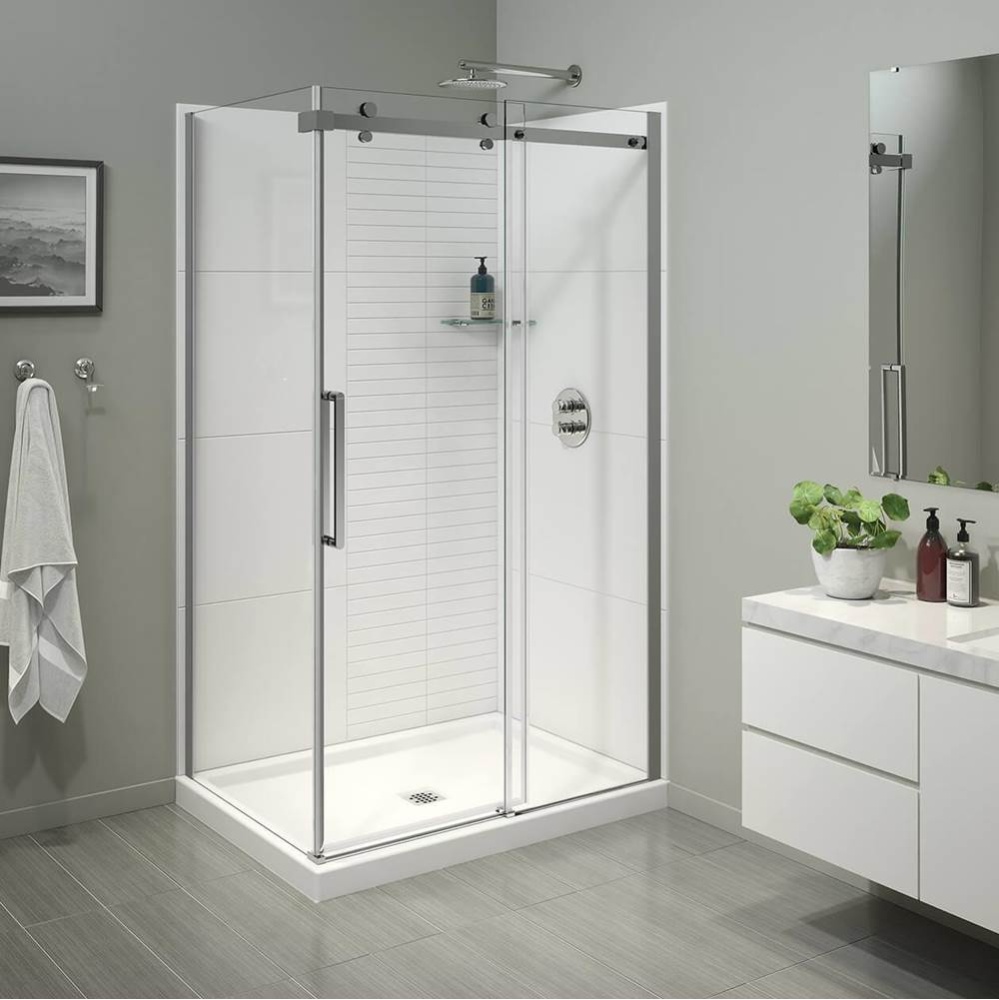 Halo Pro 48 x 36 x 78 3/4 in. 8mm Sliding Shower Door for Corner Installation with Clear glass in