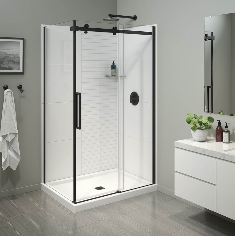 Halo Pro 48 x 36 x 78 3/4 in. 8mm Sliding Shower Door for Corner Installation with Clear glass in