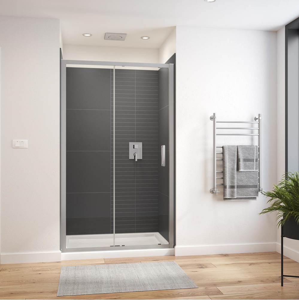 Connect Pro 45-46.5 x 76 in. 6mm Sliding Shower Door for Alcove Installation with Clear glass in C
