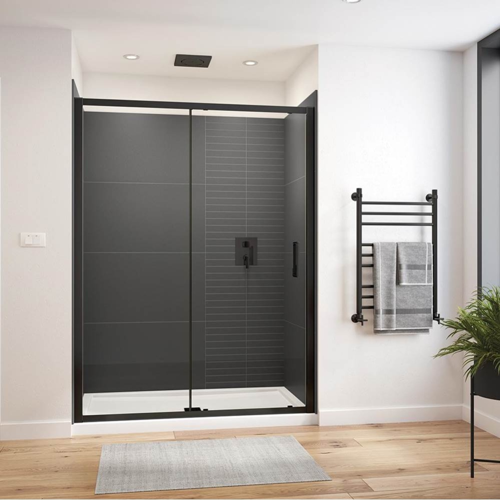 Connect Pro 57-58.5 x 76 in. 6mm Sliding Shower Door for Alcove Installation with Clear glass in M