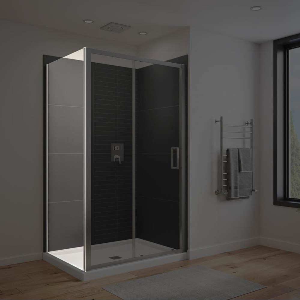 Connect Pro Return Panel for 32 in. Base with Clear glass in Chrome