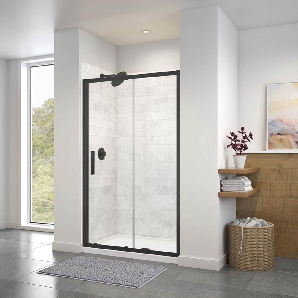 Connect 45-46 1/2 x 72 in. 6mm Sliding Shower Door for Alcove Installation with Clear glass in Mat