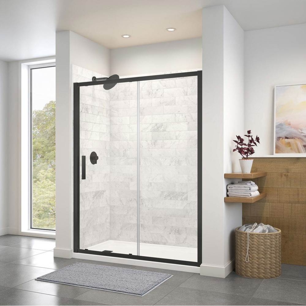 Connect 57-58.5 x 72 in. 6mm Sliding Shower Door for Alcove Installation with Clear glass in Matte