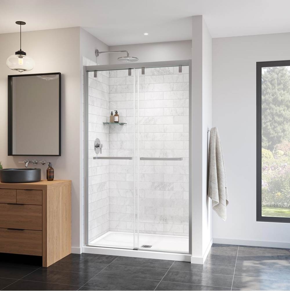 Uptown 44-47 x 76 in. 8 mm Bypass Shower Door for Alcove Installation with Clear glass in Chrome