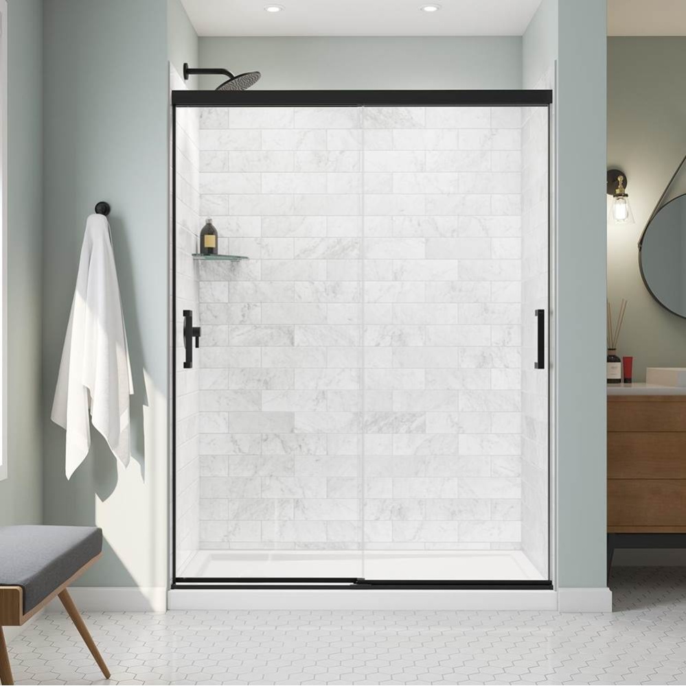 Incognito 76 56-59 x 76 in. 8mm Bypass Shower Door for Alcove Installation with Clear glass in Mat