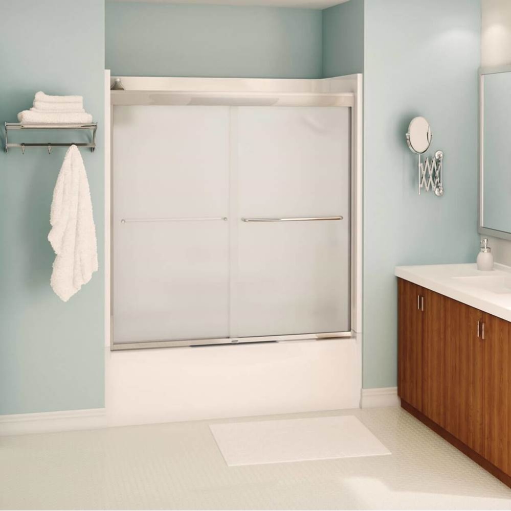 Aura 55-59 x 57 in. 6 mm Sliding Tub Door for Alcove Installation with Frosted Glass in Chrome