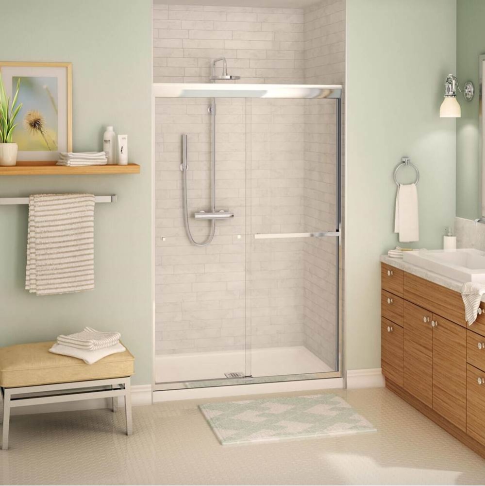 Aura 43-47 x 71 in. 8 mm Bypass Shower Door for Alcove Installation with Clear Glass in Chrome