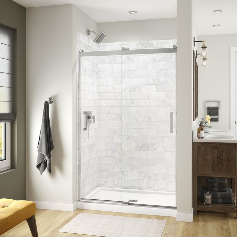 Revelation Square 44-47 x 70.5-73 in. 6 mm Bypass Shower Door for Alcove Installation with Clear g