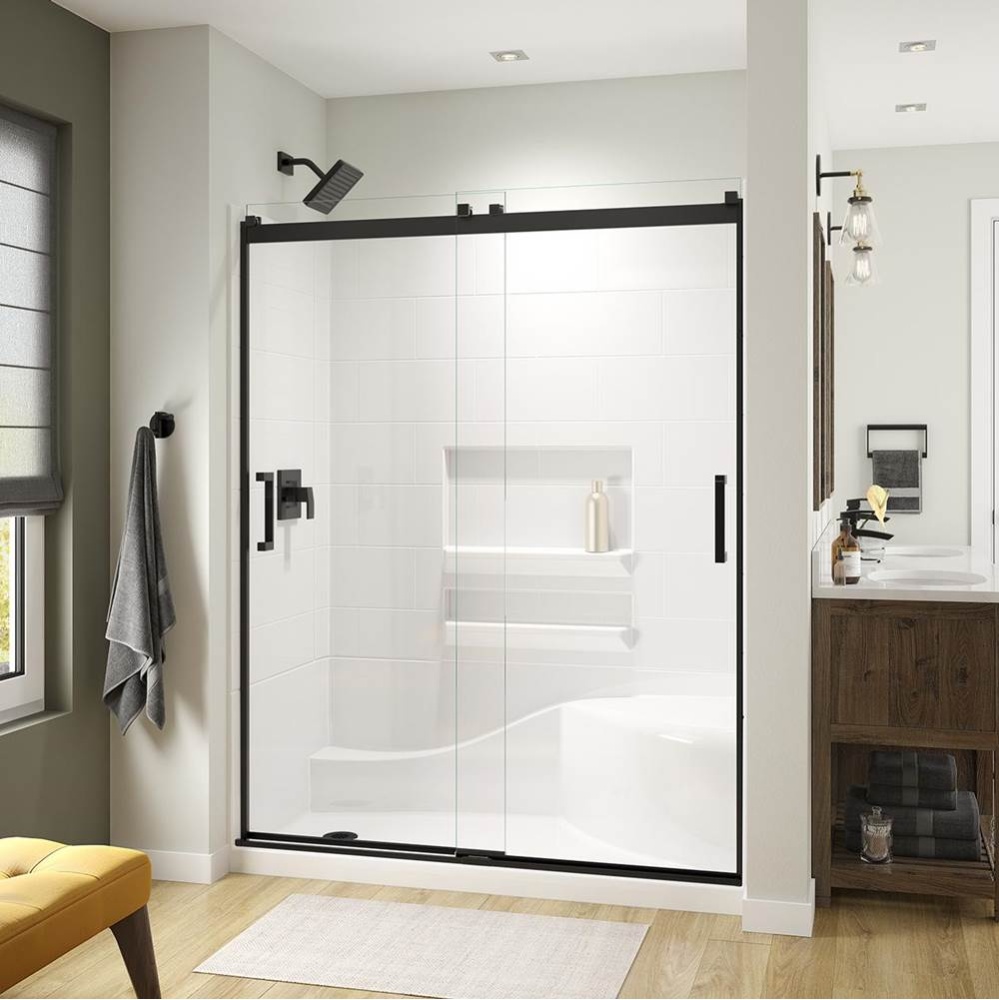 Revelation Square 56-59 x 70.5-73 in. 8mm Bypass Shower Door for Alcove Installation with Clear gl