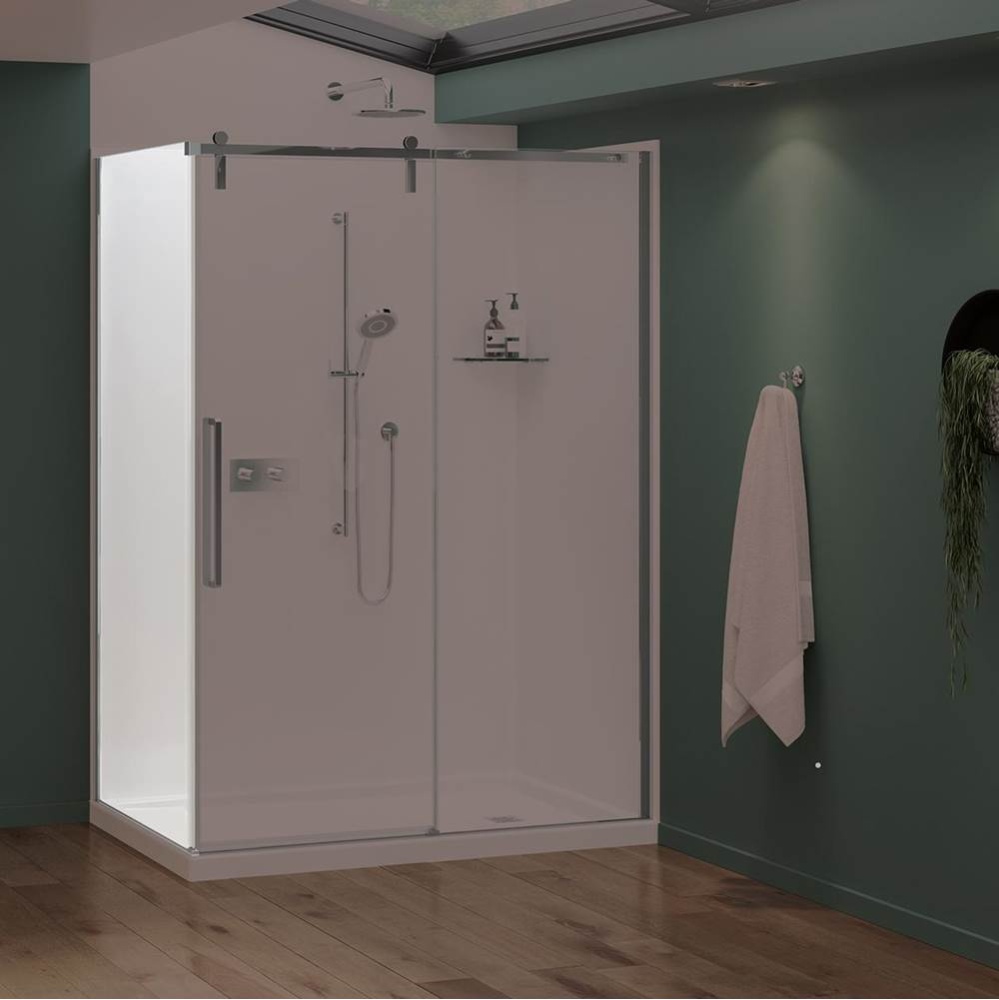 Nebula Return Panel for 36 in. Base with Clear glass in Chrome