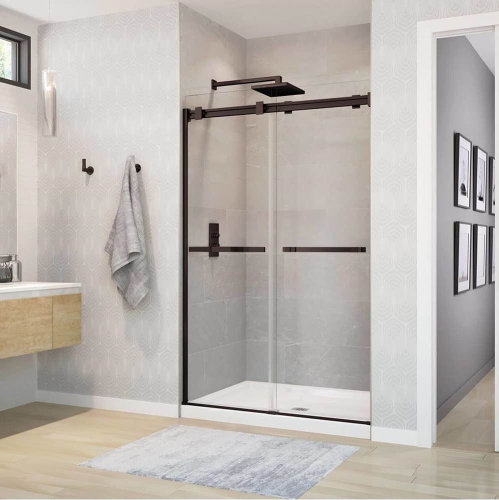 Duel 44-47 x 70.5-74 in. 8 mm Bypass Shower Door for Alcove Installation with Clear glass in Dark