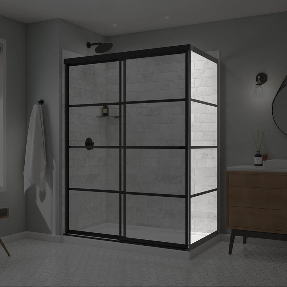 Incognito 76 Return Panel for 36 in. Base with Shaker glass in Matte Black