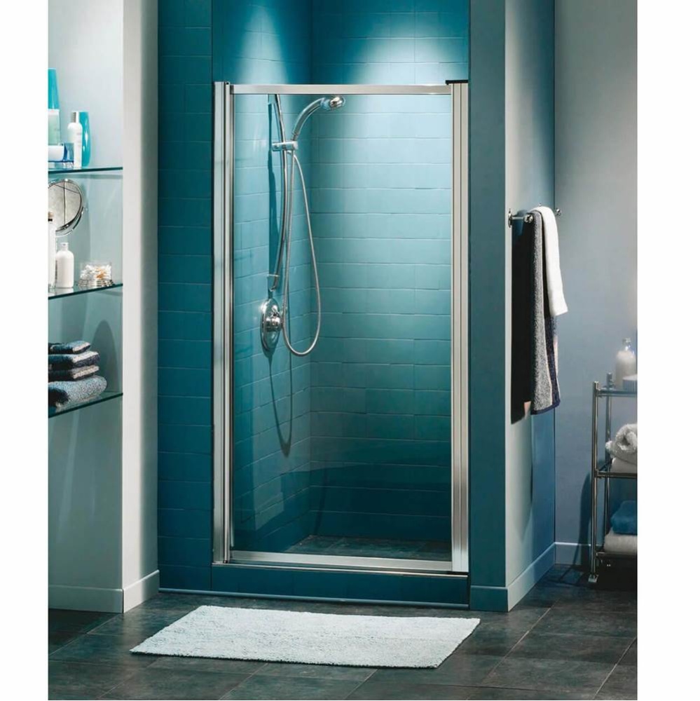 Pivolok 31-32.75 x 64.5 in. Pivot Shower Door for Alcove Installation with Clear glass in Chrome
