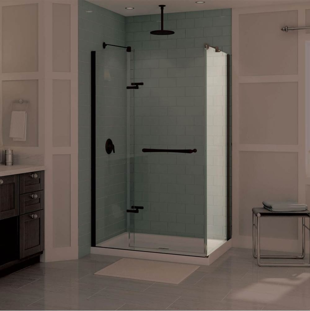 Reveal 71 Return Panel for 32 in. Base with Clear glass in Dark Bronze