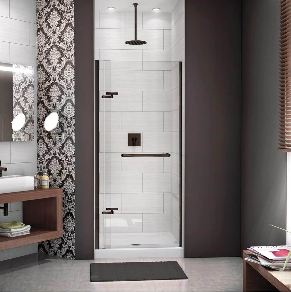 Reveal 71 32.5-35.5 x 71.5 in. 8mm Pivot Shower Door for Alcove Installation with Clear glass in D