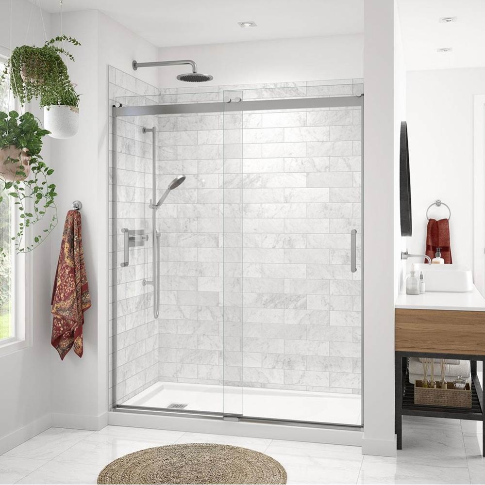 Revelation Round 56-59 in. x 70.5-73 in. 6 mm Bypass Shower Door for Alcove Installation with Clea