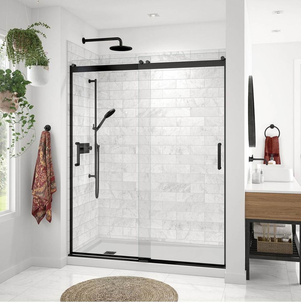 Revelation Round 56-59 x 70.5-73 in. 8mm Bypass Shower Door for Alcove Installation with Clear gla