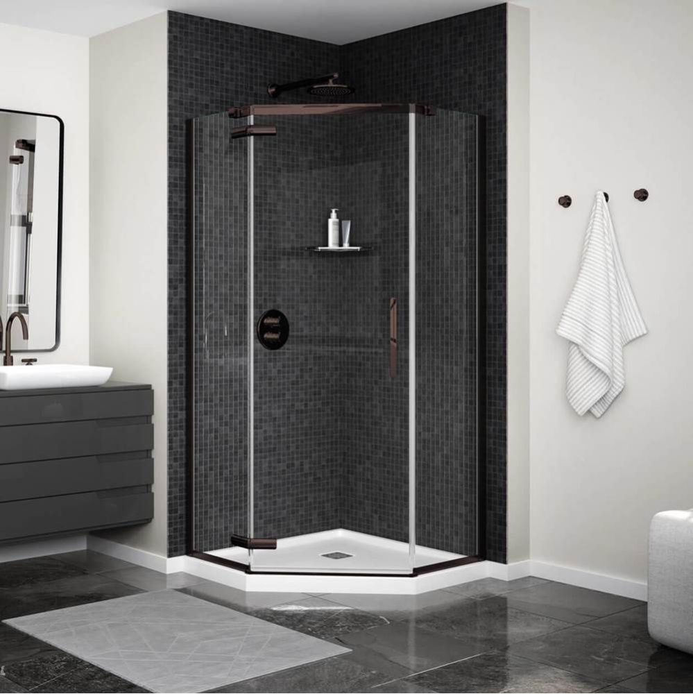 Link Curve Neo-angle 40 x 40 x 75 in. 8mm Pivot Shower Door for Corner Installation with Clear gla